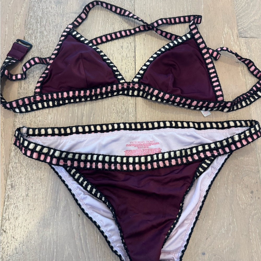 Victoria's Secret Deep Red and Light Pink Bikini